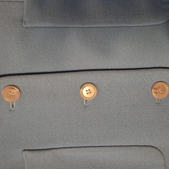 Vintage J Crew Single Breast Light Blue Button Front Full Length Coat - Picture 4 of 6